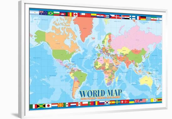 World Map for Kids-null-Framed Art Print