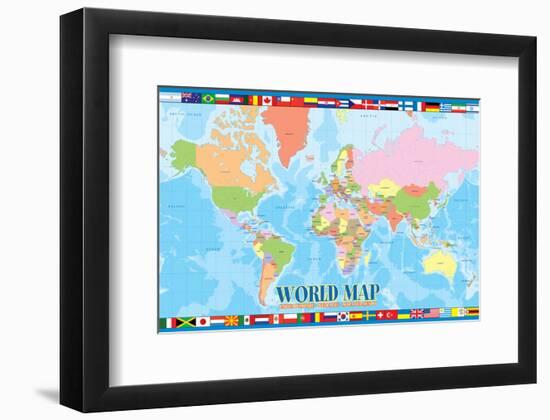 World Map for Kids-null-Framed Art Print