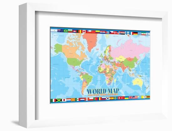 World Map for Kids-null-Framed Art Print