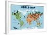 World Map for Kids-Jota de jai-Framed Giclee Print