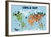 World Map for Kids-Jota de jai-Framed Giclee Print