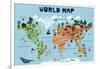 World Map for Kids-Jota de jai-Framed Giclee Print