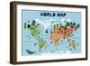 World Map for Kids-Jota de jai-Framed Giclee Print