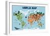 World Map for Kids-Jota de jai-Framed Giclee Print