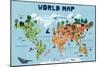 World Map for Kids-Jota de jai-Mounted Giclee Print