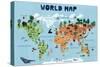 World Map for Kids-Jota de jai-Stretched Canvas