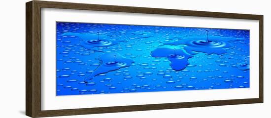 World Map Formed with Water Drops-null-Framed Photographic Print