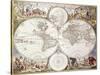 World Map from Atlas Maior, C.1705-Frederick de Wit-Stretched Canvas