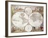 World Map from Atlas Maior, C.1705-Frederick de Wit-Framed Giclee Print