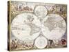 World Map from Atlas Maior, C.1705-Frederick de Wit-Stretched Canvas