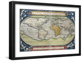 World Map from Theatrum Orbis Terrarum, 1570-null-Framed Giclee Print