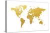 World Map Gold Foil-Michael Tompsett-Stretched Canvas