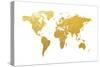 World Map Gold Foil-Michael Tompsett-Stretched Canvas