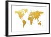 World Map Gold Foil-Michael Tompsett-Framed Art Print