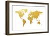 World Map Gold Foil-Michael Tompsett-Framed Premium Giclee Print