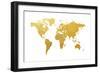 World Map Gold Foil-Michael Tompsett-Framed Premium Giclee Print