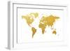 World Map Gold Foil-Michael Tompsett-Framed Premium Giclee Print