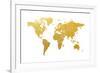 World Map Gold Foil-Michael Tompsett-Framed Art Print