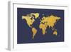 World Map Gold Foil-Michael Tompsett-Framed Art Print