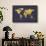 World Map Gold Foil-Michael Tompsett-Framed Art Print displayed on a wall