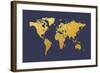 World Map Gold Foil-Michael Tompsett-Framed Art Print