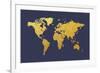 World Map Gold Foil-Michael Tompsett-Framed Art Print