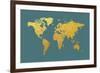 World Map Gold Foil-Michael Tompsett-Framed Art Print