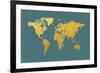 World Map Gold Foil-Michael Tompsett-Framed Art Print