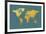 World Map Gold Foil-Michael Tompsett-Framed Art Print