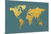 World Map Gold Foil-Michael Tompsett-Mounted Art Print