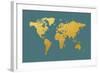 World Map Gold Foil-Michael Tompsett-Framed Art Print