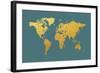 World Map Gold Foil-Michael Tompsett-Framed Art Print