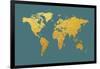 World Map Gold Foil-Michael Tompsett-Framed Art Print