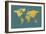 World Map Gold Foil-Michael Tompsett-Framed Art Print