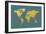 World Map Gold Foil-Michael Tompsett-Framed Art Print