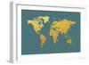 World Map Gold Foil-Michael Tompsett-Framed Art Print