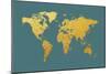 World Map Gold Foil-Michael Tompsett-Mounted Art Print