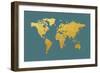 World Map Gold Foil-Michael Tompsett-Framed Premium Giclee Print