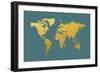 World Map Gold Foil-Michael Tompsett-Framed Premium Giclee Print