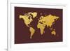 World Map Gold Foil-Michael Tompsett-Framed Art Print