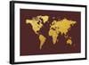 World Map Gold Foil-Michael Tompsett-Framed Art Print