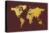 World Map Gold Foil-Michael Tompsett-Stretched Canvas