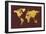 World Map Gold Foil-Michael Tompsett-Framed Art Print