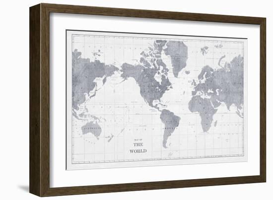 World Map Gray No Words-Sue Schlabach-Framed Premium Giclee Print