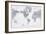 World Map Gray No Words-Sue Schlabach-Framed Premium Giclee Print