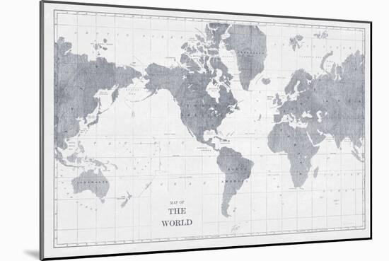 World Map Gray No Words-Sue Schlabach-Mounted Premium Giclee Print