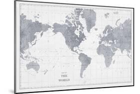 World Map Gray No Words-Sue Schlabach-Mounted Premium Giclee Print