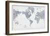 World Map Gray No Words-Sue Schlabach-Framed Art Print