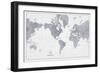 World Map Gray No Words-Sue Schlabach-Framed Art Print