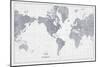 World Map Gray No Words-Sue Schlabach-Mounted Art Print